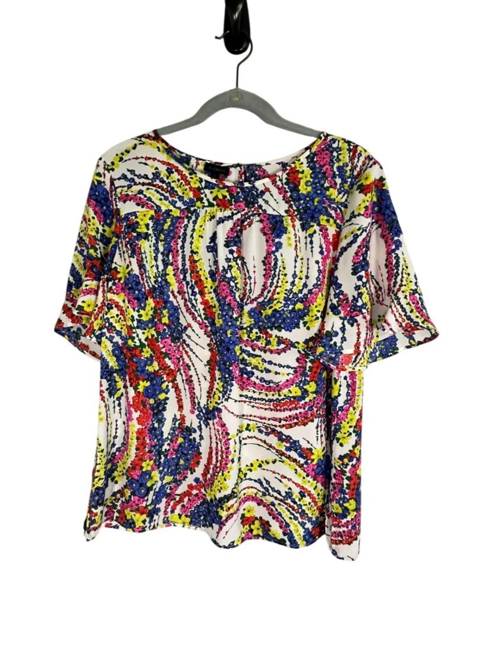 Colorful Floral Top L Coquette Cottage Feminine Resort Preppy‎ Tropical Artsy